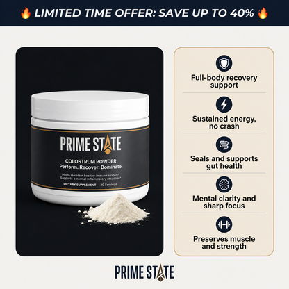 Prime State Grass-Fed Colostrum Powder — Advanced Gut, Immune & Recovery Formula